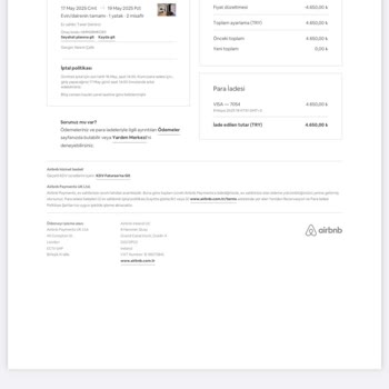 Airbnb'den Yapılan İade Gecikmesi Ve İletişim Sorunu
