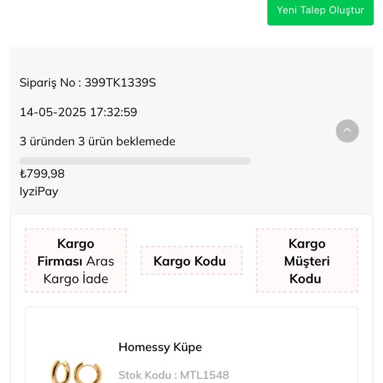 Yanlış Ürün Gönderimi Ve Yetersiz İade Desteği Nedeniyle Mağduriyet