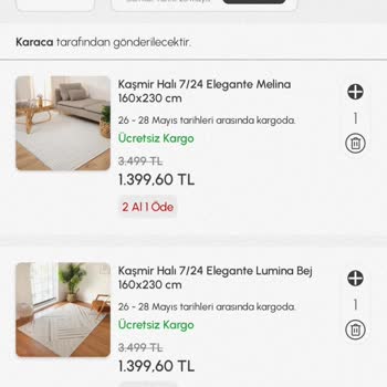 Karaca 2 Al 1 Öde Kampanyası Sepette Farklı Görünüyor