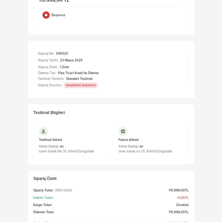 EasyCep Üzerinden Alınan Krediyle Sipariş Sorunu Ve İletişim Eksikliği