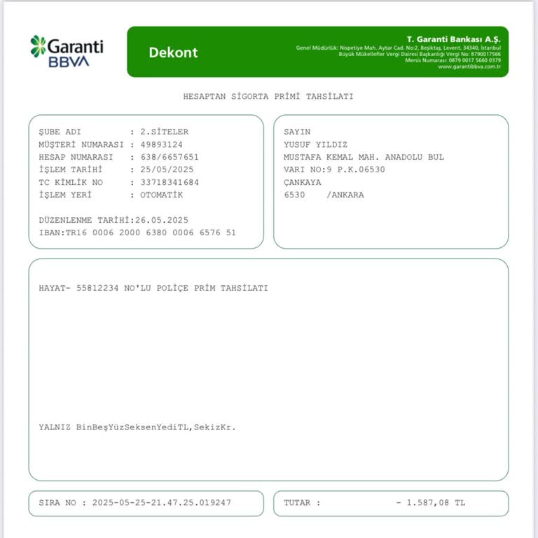 Hayat Sigortası İptal Talebim Ve Ücret İadesi İsteğim Dikkate Alınsın