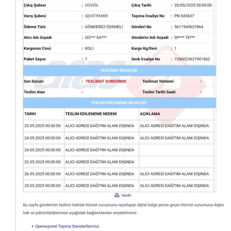 Aras Kargo Şubesi Kargomu Teslim Etmiyor, Mağduriyetim Sürüyor