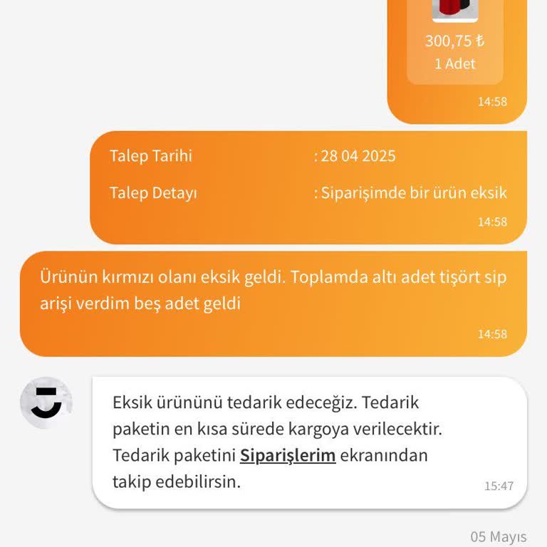 Eksik Gönderilen Ürün Ve İade Sürecinde Mağduriyet