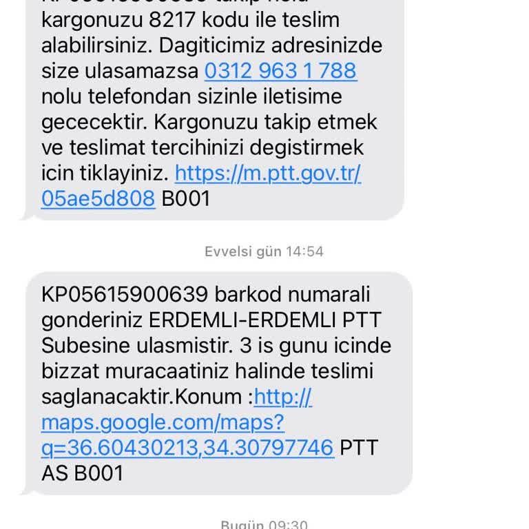 PTT Kargo Teslimatında Adresime Gelmeden Şubeye Götürülüyor