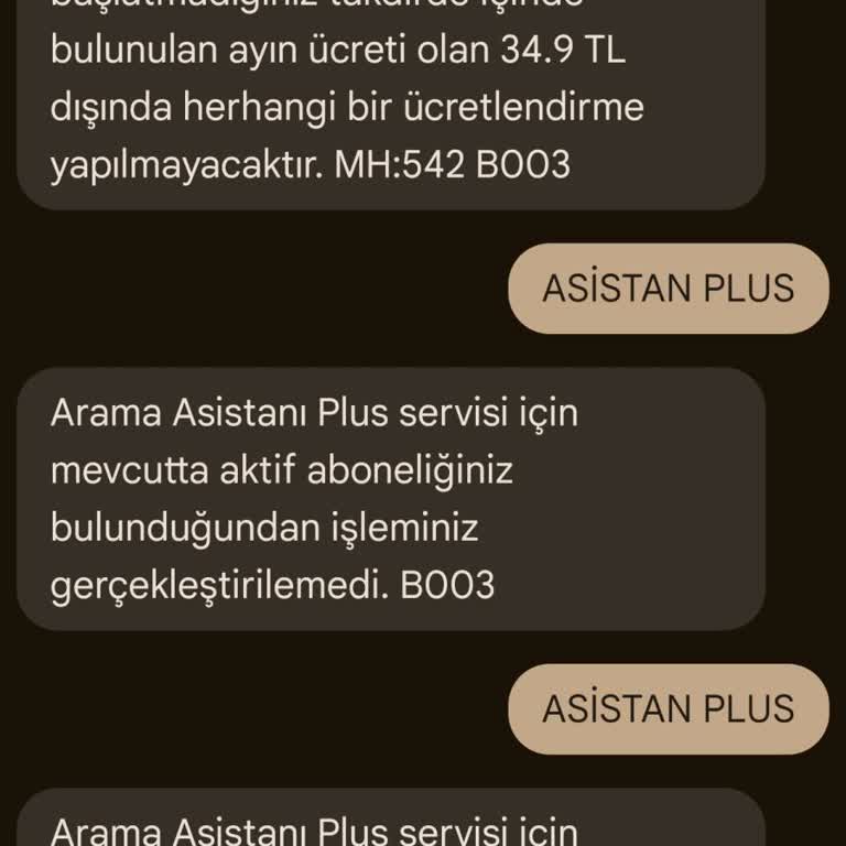 Arama Asistanı Plus Servisinde Bildirim Sorunu Ve Abonelik İptali Hatası