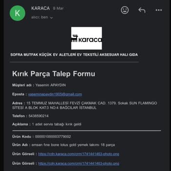 Kırık Gelen Tabak İçin Uzun Süre Çözüm Sunulmuyor