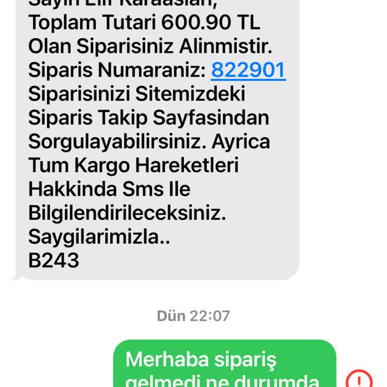 Sipariş Bilgisi Ve Kargo Sürecinde Mağduriyet Yaşıyorum