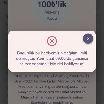 Turkcell Bizce Kuponlarıyla Migros Hediye Çekine Ulaşamıyorum