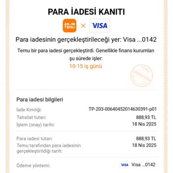 İade Edilen Ürünün Ücretinin Hala Yatırılmaması Ve İlgisizlik