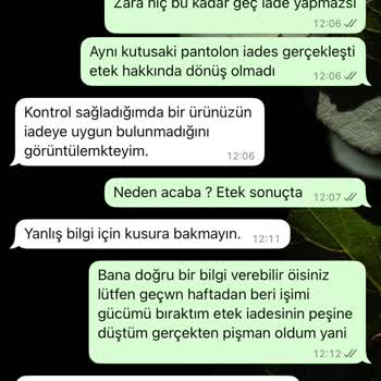 Zara'dan Yetersiz İade Süreci Ve İlgisiz Müşteri Hizmetleri