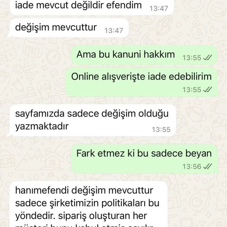İnternetten Alınan Ürünün İadesi Şirket Politikasıyla Reddedildi