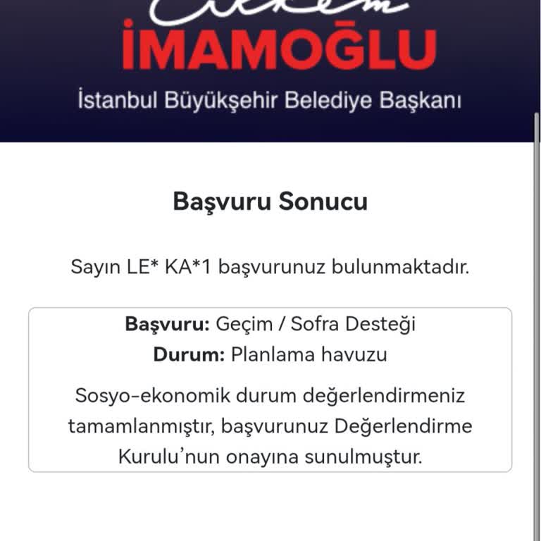 Geçim Sofrası Desteği Başvurumdan Sonuç Alamıyorum