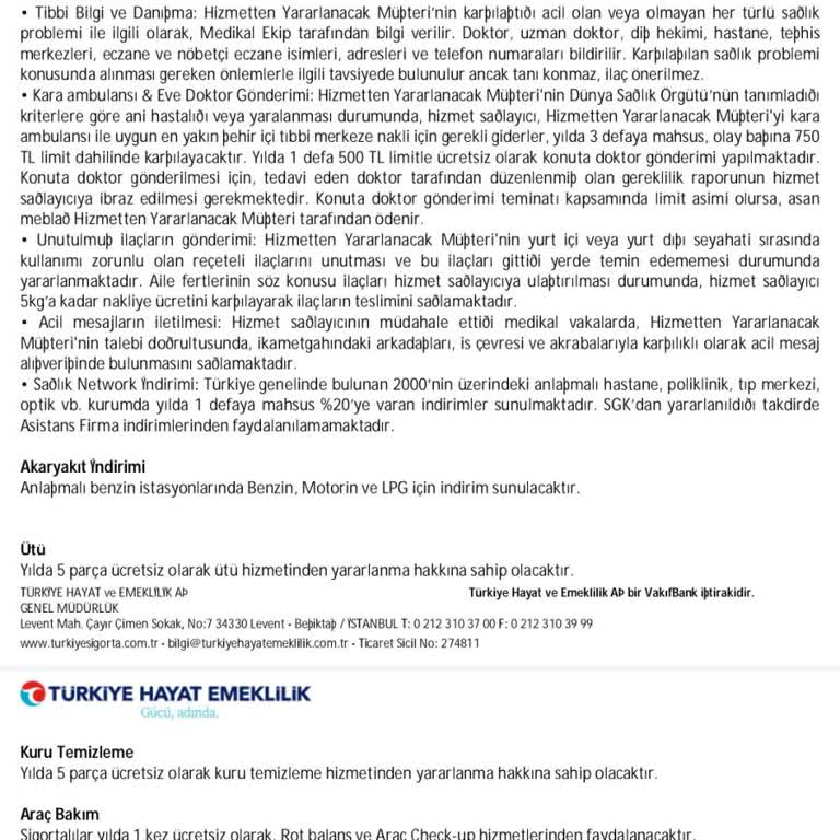 Hayat Sigortası Kapsamındaki Kuru Temizleme Hizmetinde Kısıtlama Ve İletişimsizlik