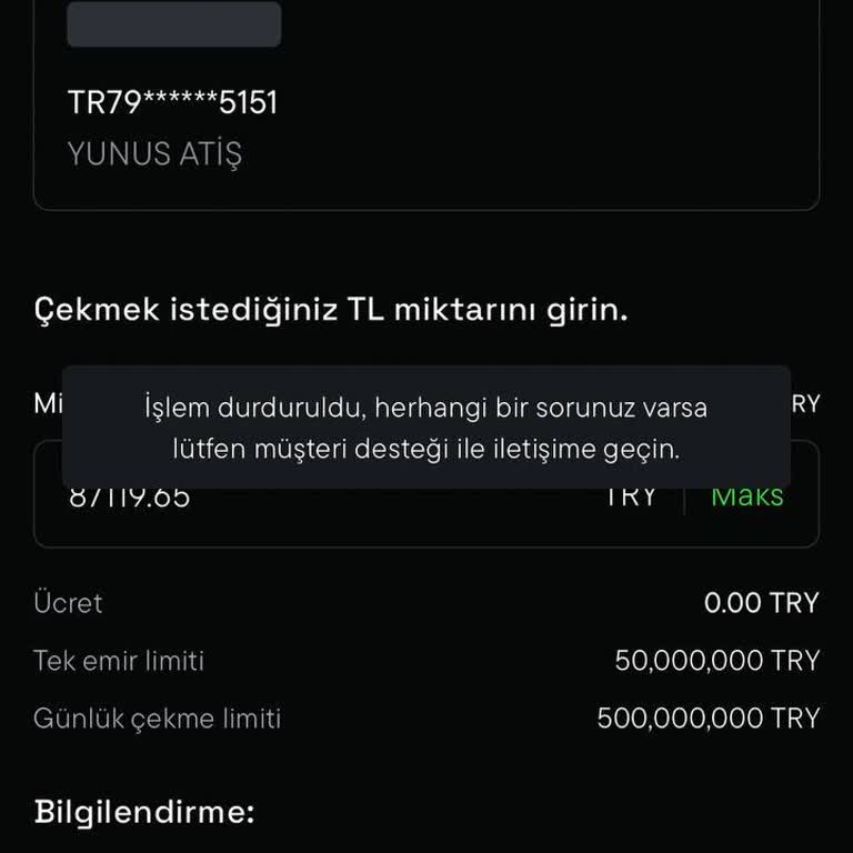 Cointr Hesabımdan Para Çekemiyorum, Destek Alamıyorum