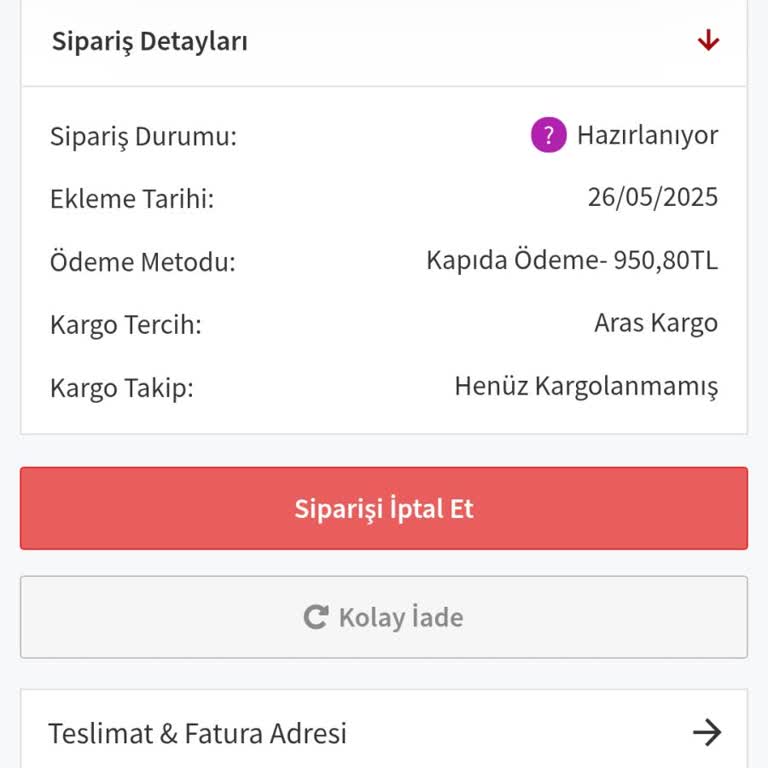 Sipariş Sonrası İletişim Sorunu Ve Hesap Değişikliği