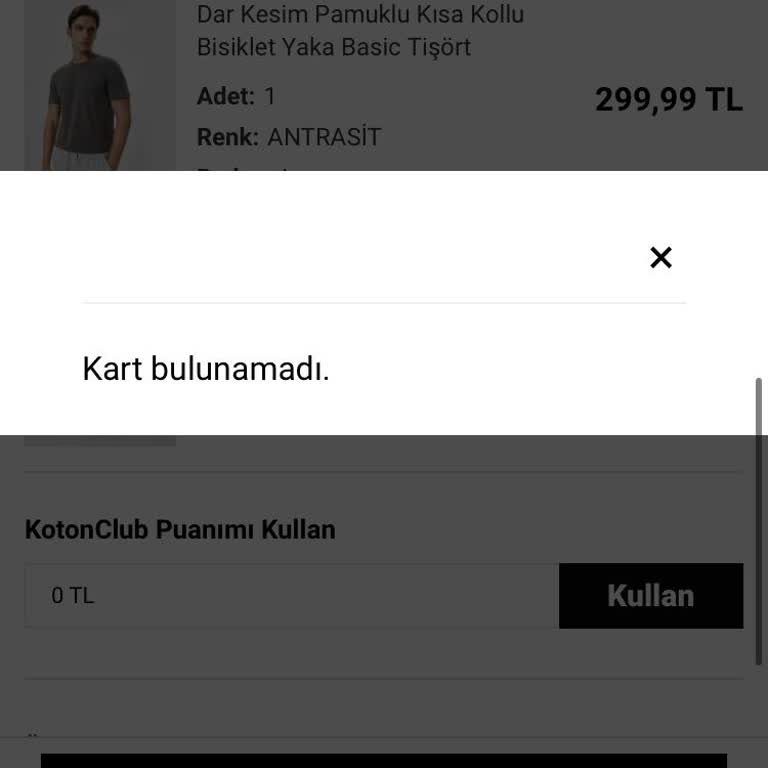 Koton Uygulamasında Kart Hatası Ve Müşteri Hizmetlerinden Çözüm Alamama