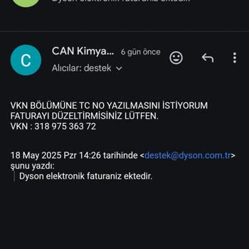Dyson Kurumsal Satın Alımda Fatura Sorunu Ve Geç Yanıt
