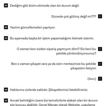 Mango Müşteri Hizmetlerinde İlgisizlik Ve Çözüm Eksikliği Yaşadım