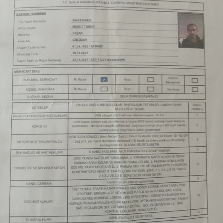 Sağlık Kurulu Raporunda Engellilik Oranım Düşük Hesaplandı