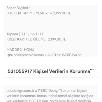 BBC Design'dan Sipariş İadesine Yanıt Alınamıyor