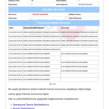 Aynı Adrese Kargo Teslim Edilmiyor, Mağduriyet Yaşıyorum