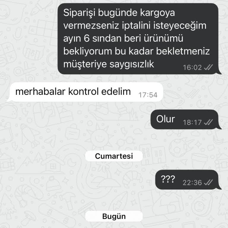 Siparişim Ne Ürün Var Ne Cevap Var