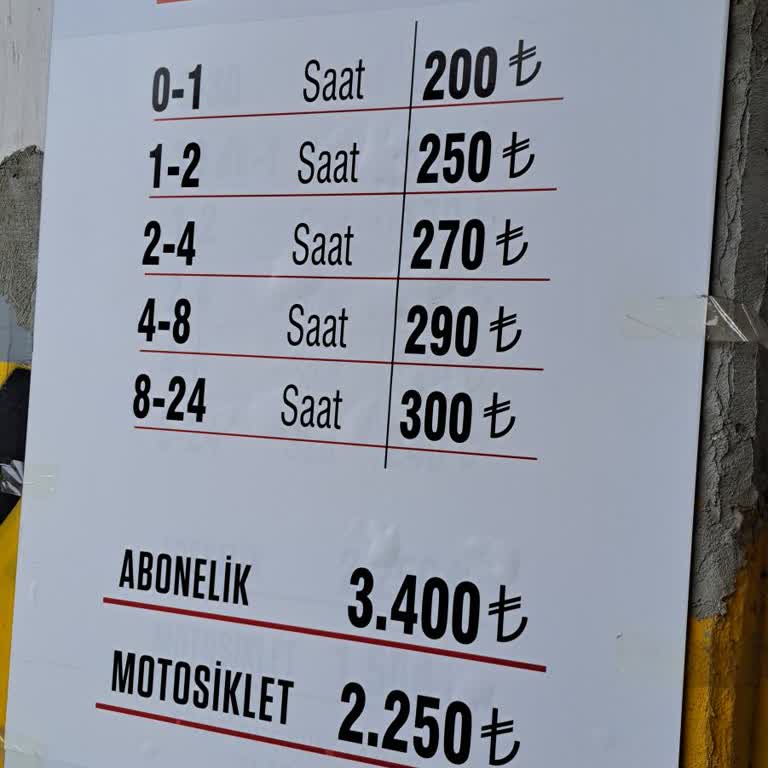 Otopark Ücretlerinin Yüksekliği Ve Fiyat Politikasının Gözden Geçirilmesi Talebi