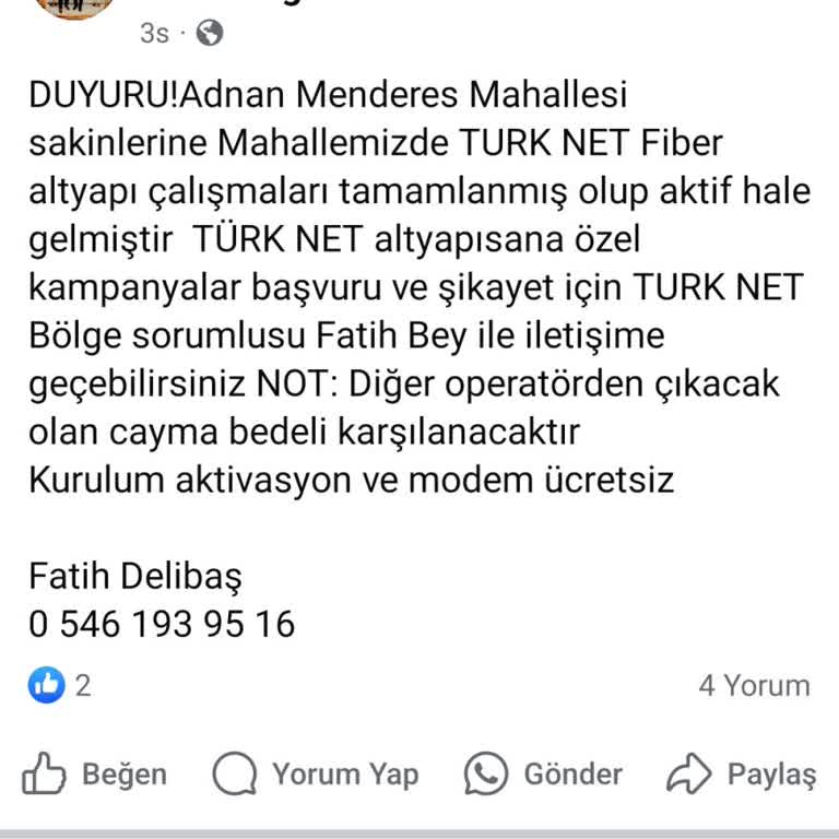 TurkNet Altyapı Çalışmasında Mahallemizde Ayrımcılık Yapıldı