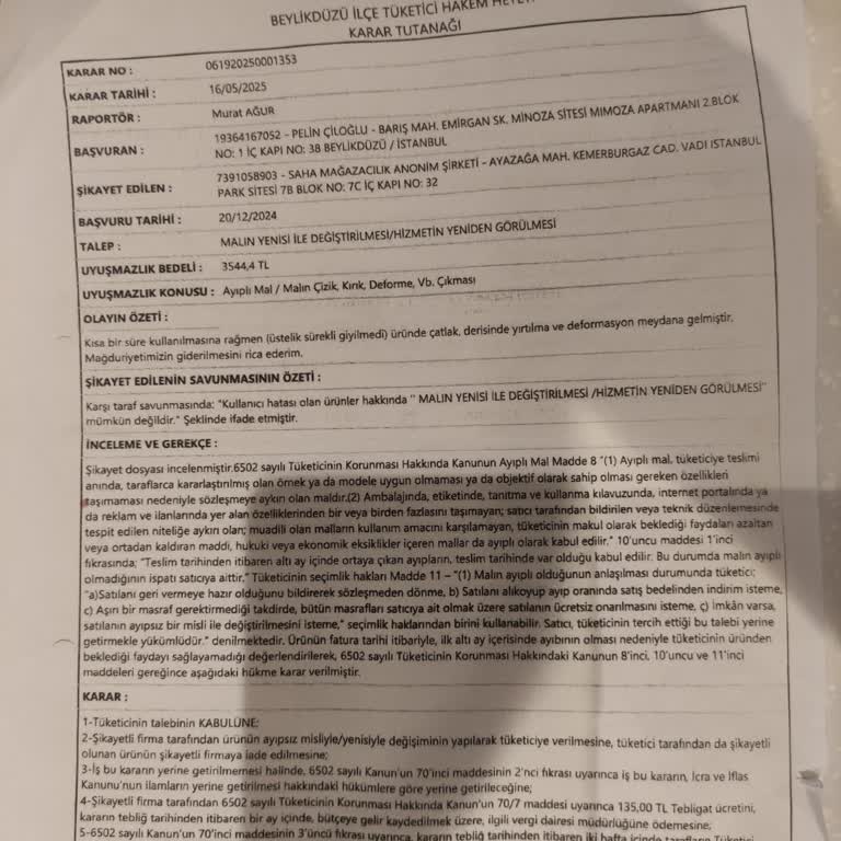 Tüketici Derneği Kararına Rağmen Ürün Değişimi Yapılmıyor Ve Karar Uygulanmıyor