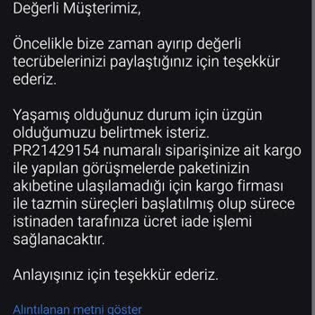 Kargom Kayboldu, Ürünlerim Teslim Edilmeden Ücret İadesi Yapıldı!