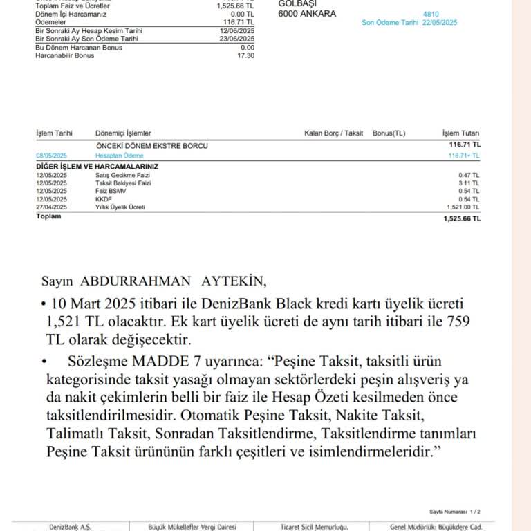 Haksız Kart Aidatına İtiraz Ve İade Talebi