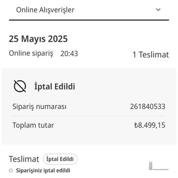 İndirimli Ürün Siparişim Stokta Olduğu Halde İptal Edildi