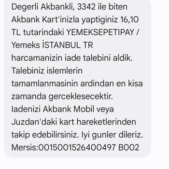 Yemeksepeti Eksik İade Ve Kötü Müşteri Desteği Mağduriyeti