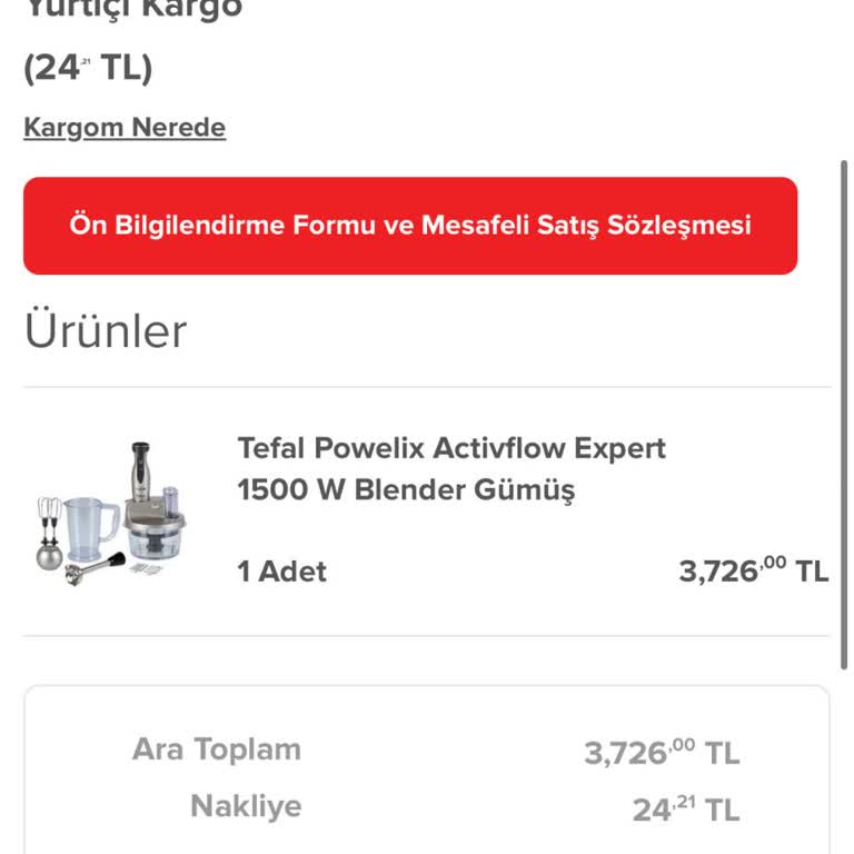 Tefal Blender Seti Kısa Sürede Arızalandı