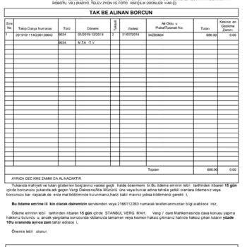 Geçmişe Dönük MTV Borcu Hakkında Bilgilendirme Eksikliği