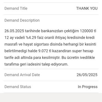 Kredi Kullanımında Bilgilendirilmeden Yapılan Kesinti