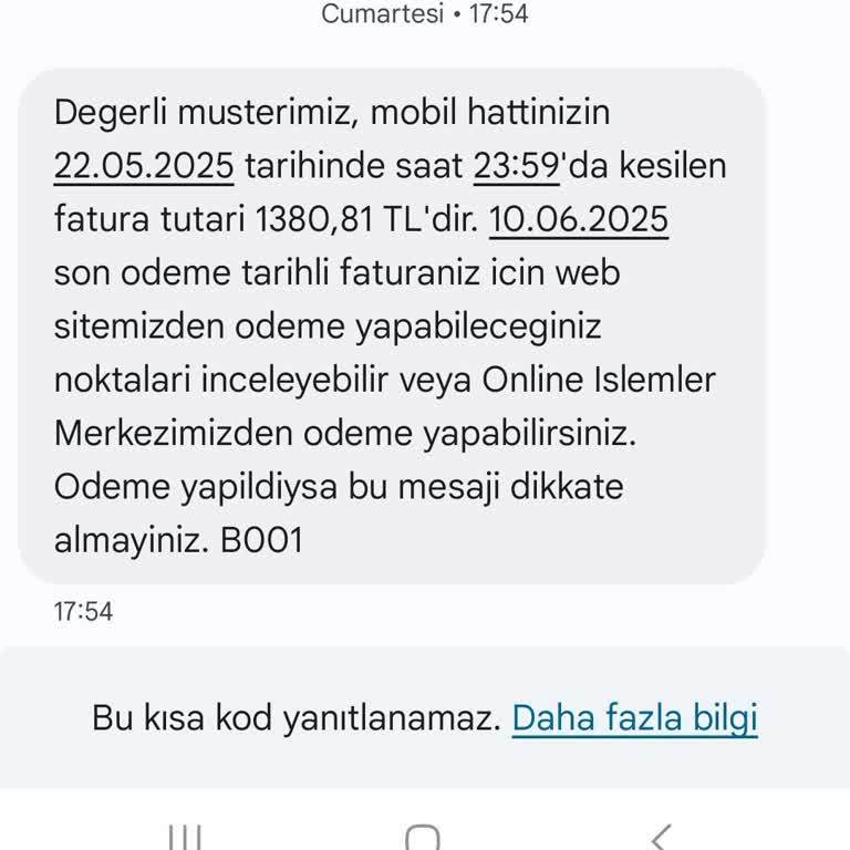 Taahhüt Bitimi Sonrası Beklenmedik Fatura Ve Müşteri Hizmetlerine Ulaşılamaması