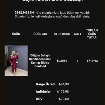 İade Sürecinde Yaşanan Kargo Ücreti Kesintisi Ve Gecikmeli İade