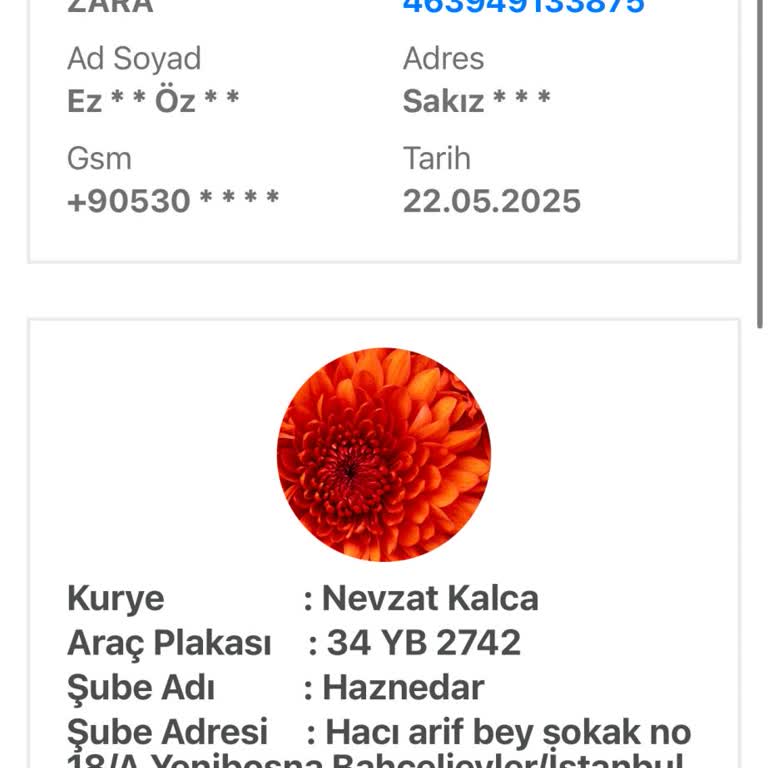 Teslim Edilmeden Teslim Edildi Gösterilen Zara Siparişi