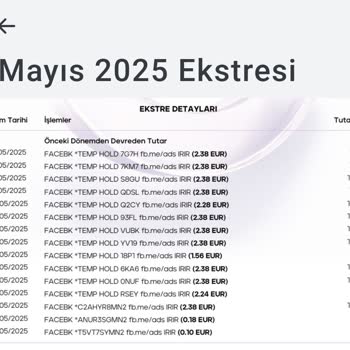 Kredi Kartımdan İzinsiz Facebook Harcaması Ve Acil Çözüm Talebi