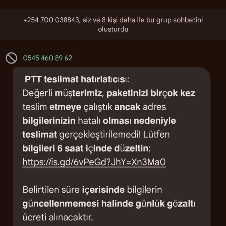 Kişisel Verilerimin İzinsiz Kullanımı Ve Sahte Teslimat Mesajı Mağduriyeti