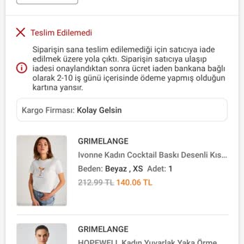 Kargo Firması Teslimat Yapmadan Siparişimi İade Etti