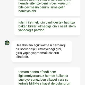 Canlı Destek Ve Bonus Talebinde Yaşanan İletişim Sorunu