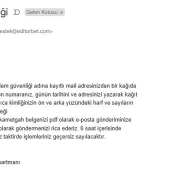 Editörbet'te Kazanç Sonrası Bilgi Talebi Ve Ödeme Sorunu