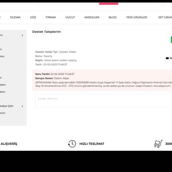 Eksik Gönderilen Ürün Ve İade Talebime Cevap Verilmedi