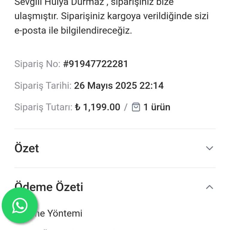 Sipariş Numara Değişikliği İçin İletişim Sorunu