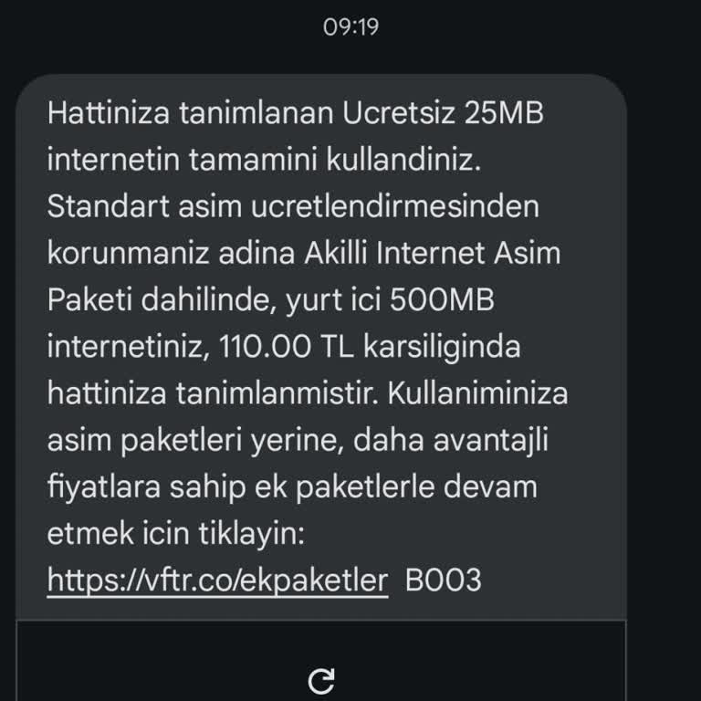 Vodafone'un Taahhüt Ettiği İndirim Uygulanmadı, Tekrar Aşım Ücreti Yansıdı