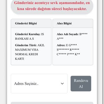 Kredi Kartım Teslim Edilmiyor, İletişim Kurulamıyor