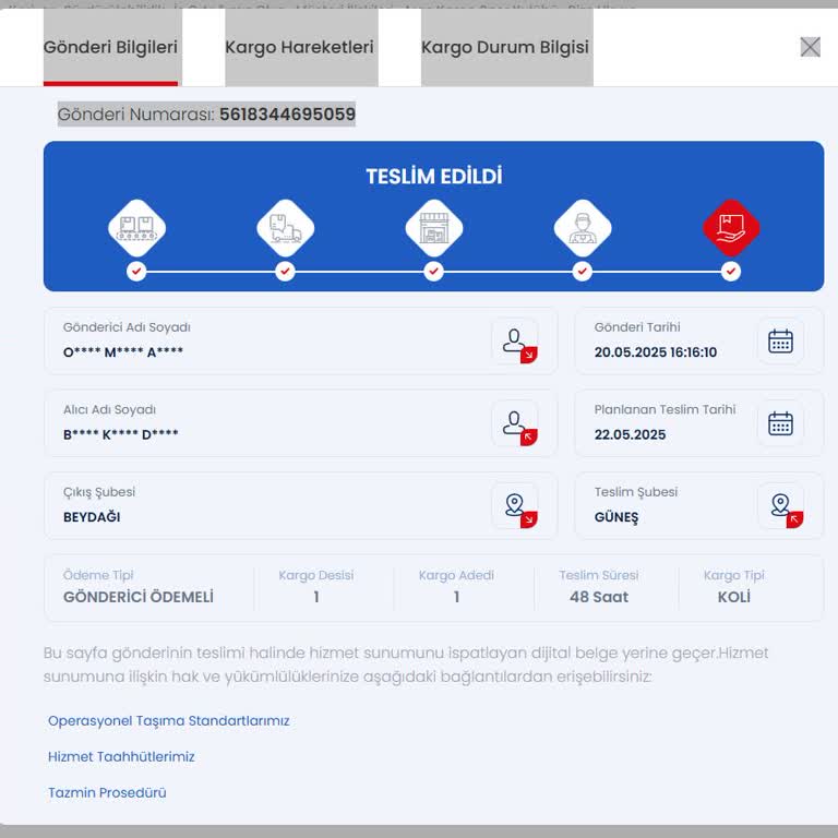 Aras Kargo Kargom Başkasına Teslim Edildi Mağduriyetim Giderilmedi