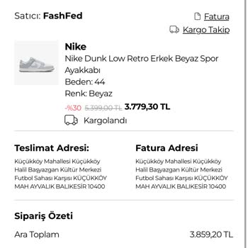 Sipariş Verdiğim Ayakkabı Teslim Edilmedi, Kargo Bilgileri Eksik Ve Yanıltıcı